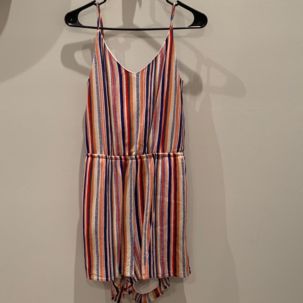 Multicolor spaghetti strap romper